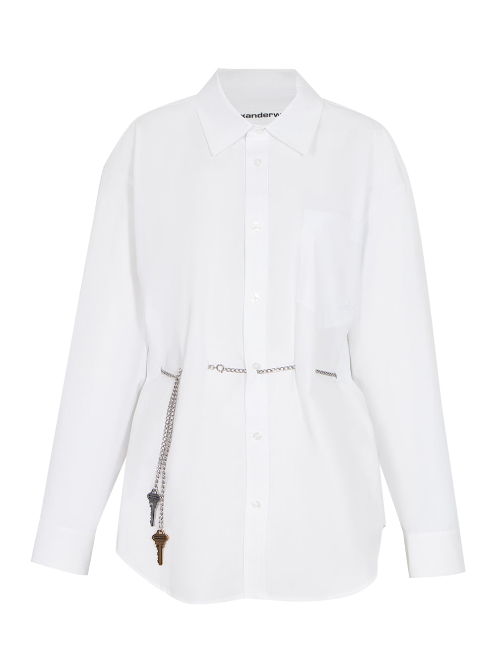 Button Up Shirt With Hardware (White)
