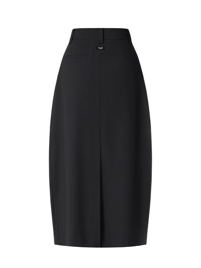 Pleated Midi Skirt Black