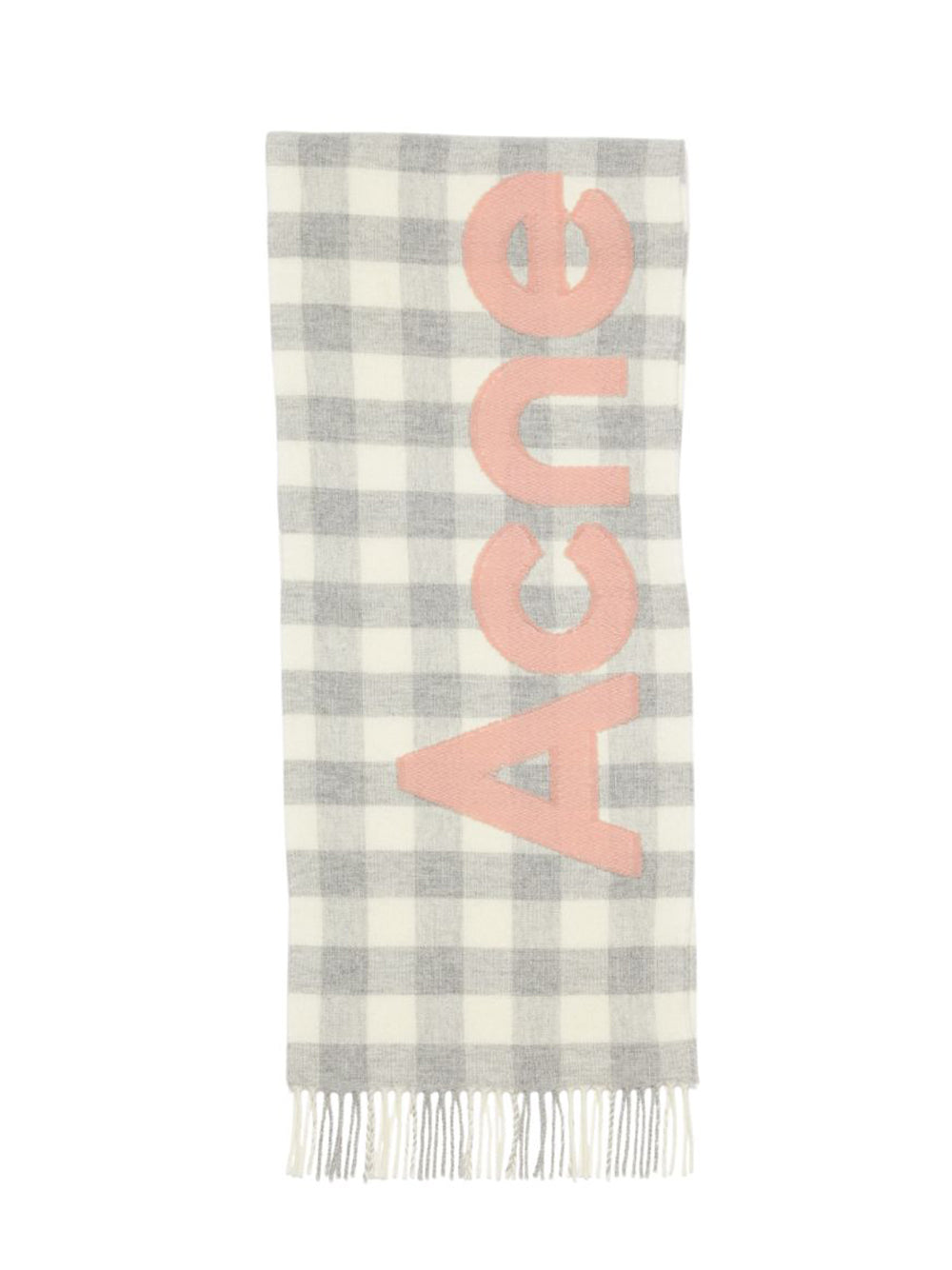 Check Logo Scarf (Grey/Pink)