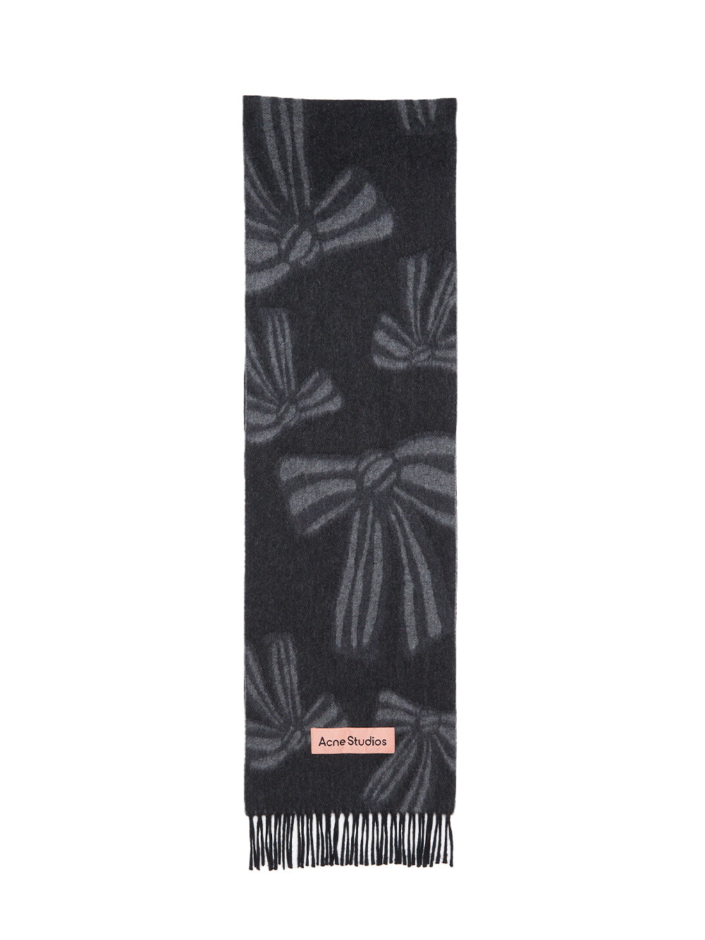 Cashmere Jacquard Scarf (Black/Grey)