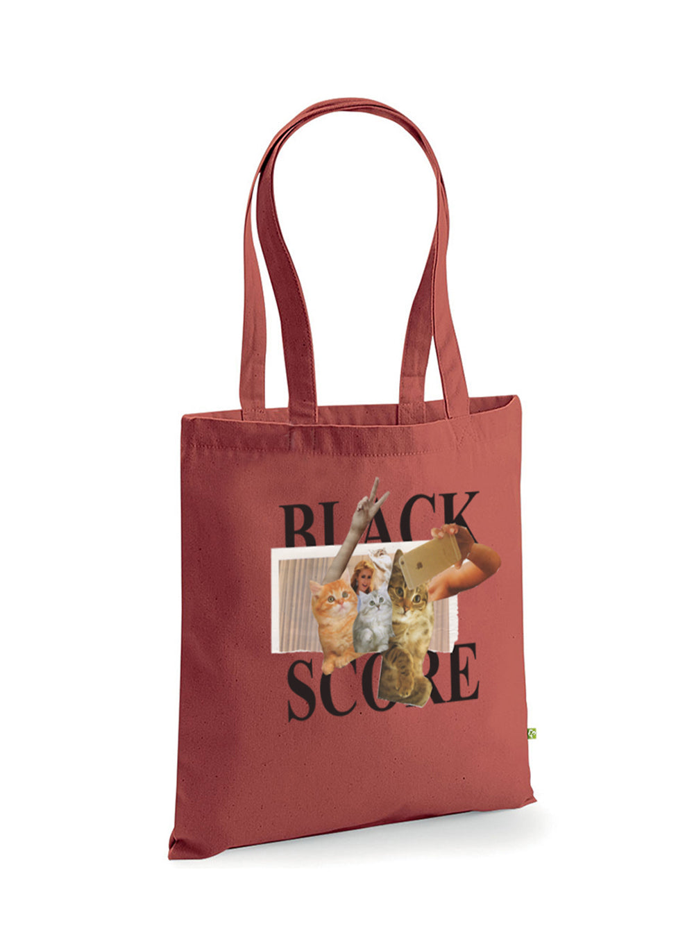 Cat Collage Flat Bag Orange Rust