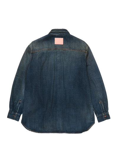 Denim Button-Up Shirt Dark Blue
