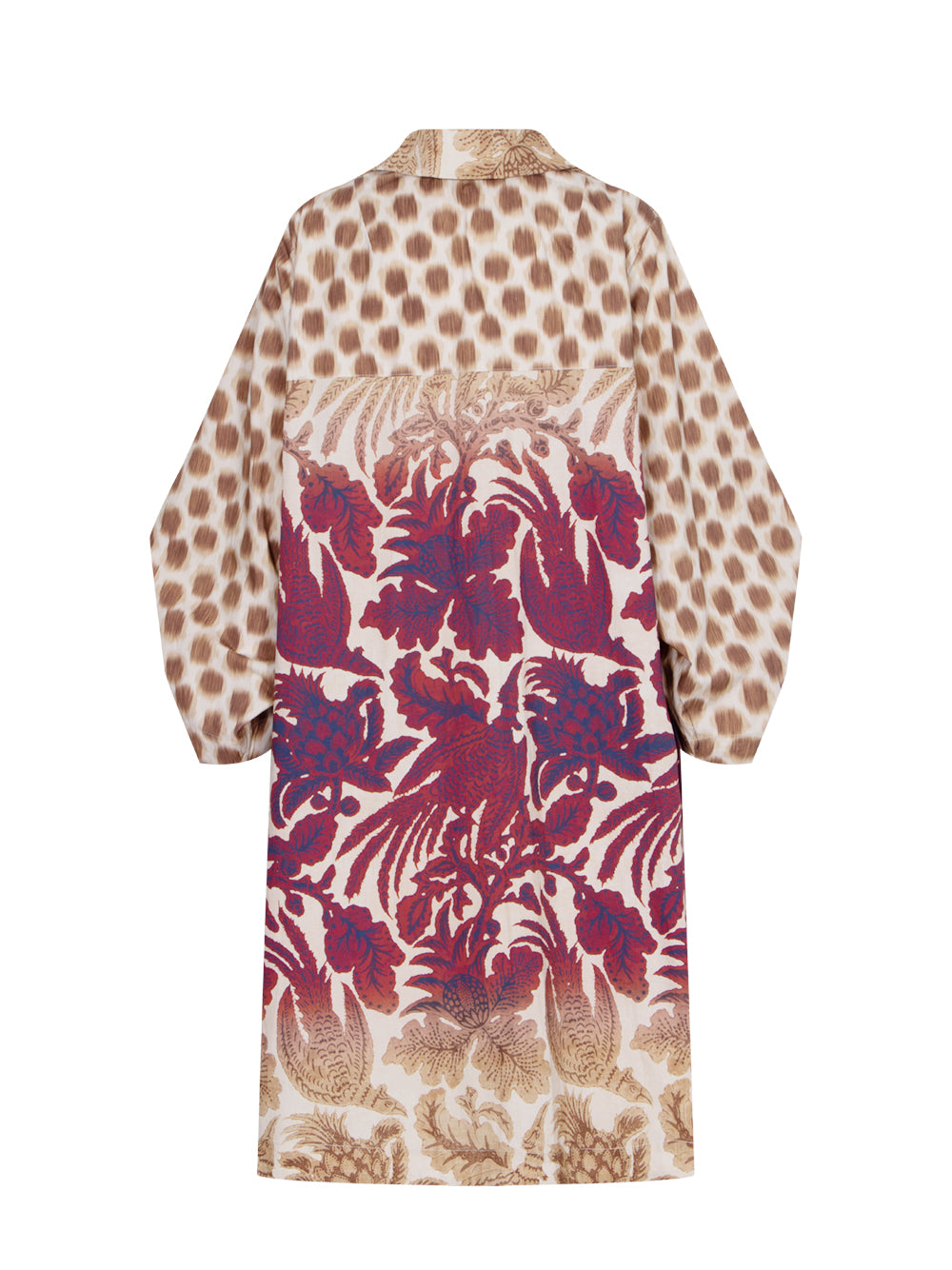 Mix Cotton Printed Oversized Maroon Brass