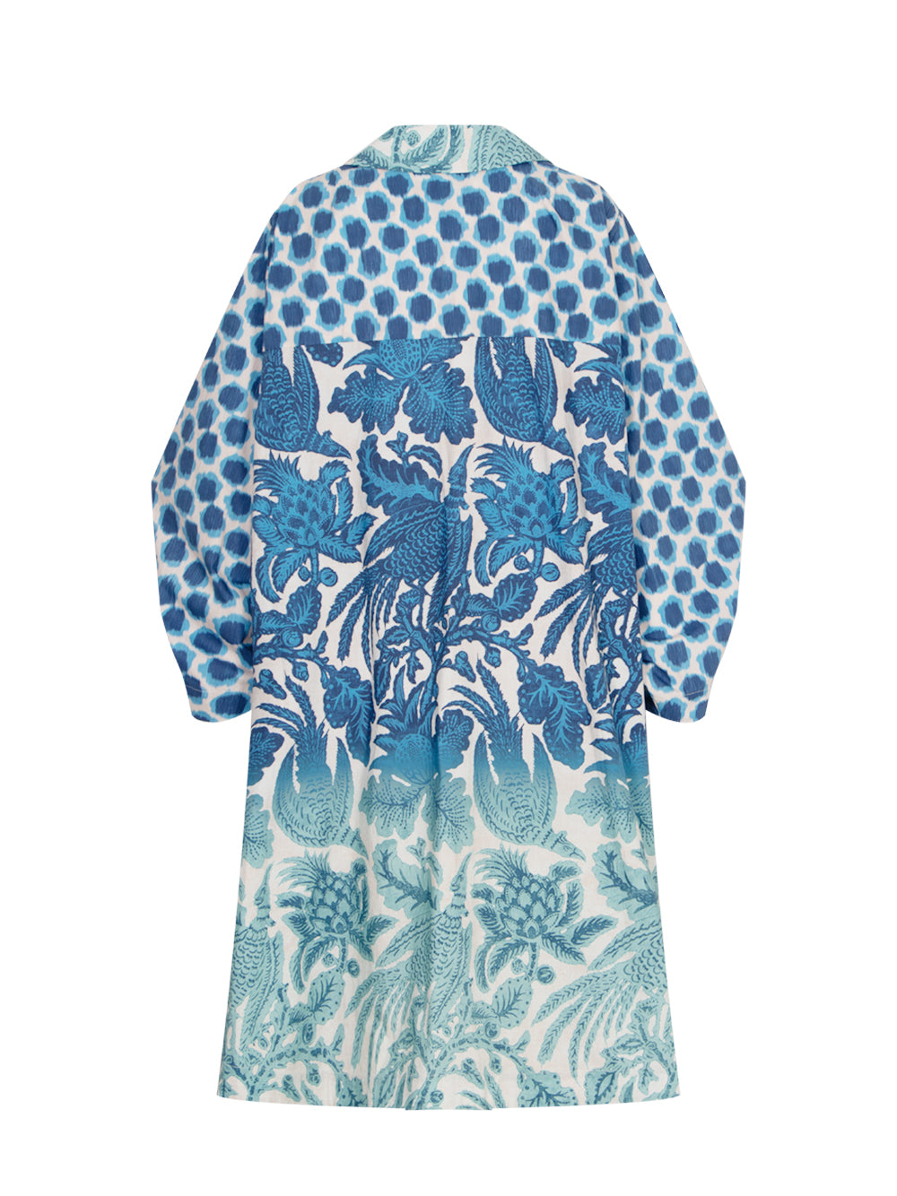 Mix Cotton Printed Oversized Ocean Blue