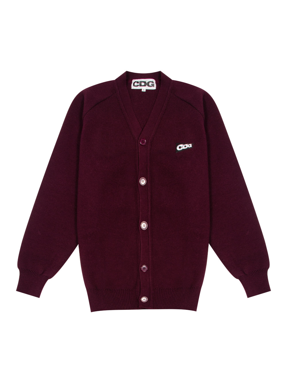 Rib Stitch Cardigan CDG Patch (Maroon)