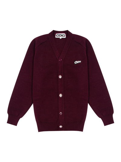 Rib Stitch Cardigan CDG Patch (Maroon)