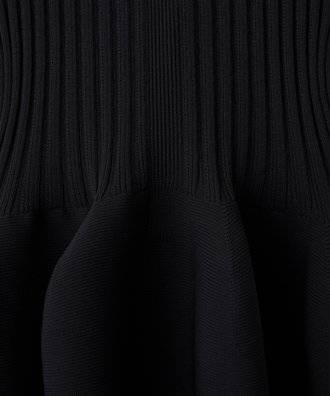 V-Neck Peplum-Waist Cardigan Black