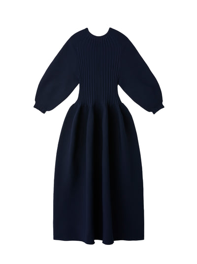 Pottery Long Puff Sleeve Dress Navy
