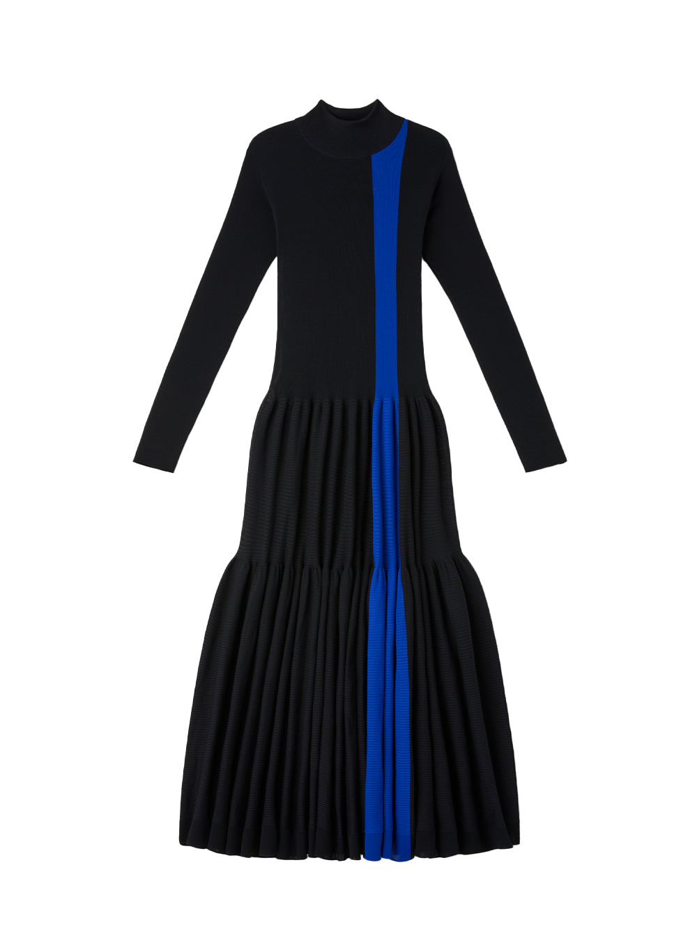 Cascades Mockneck Long Sleeve Dress Black Multi