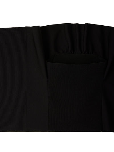 Ac Milan Rib Bare Drape Top (Black)