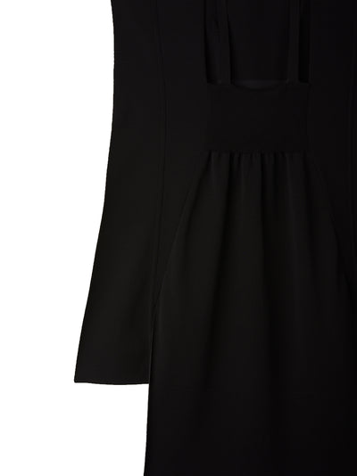 Ac Milan Rib Strap Drape Dress (Black)