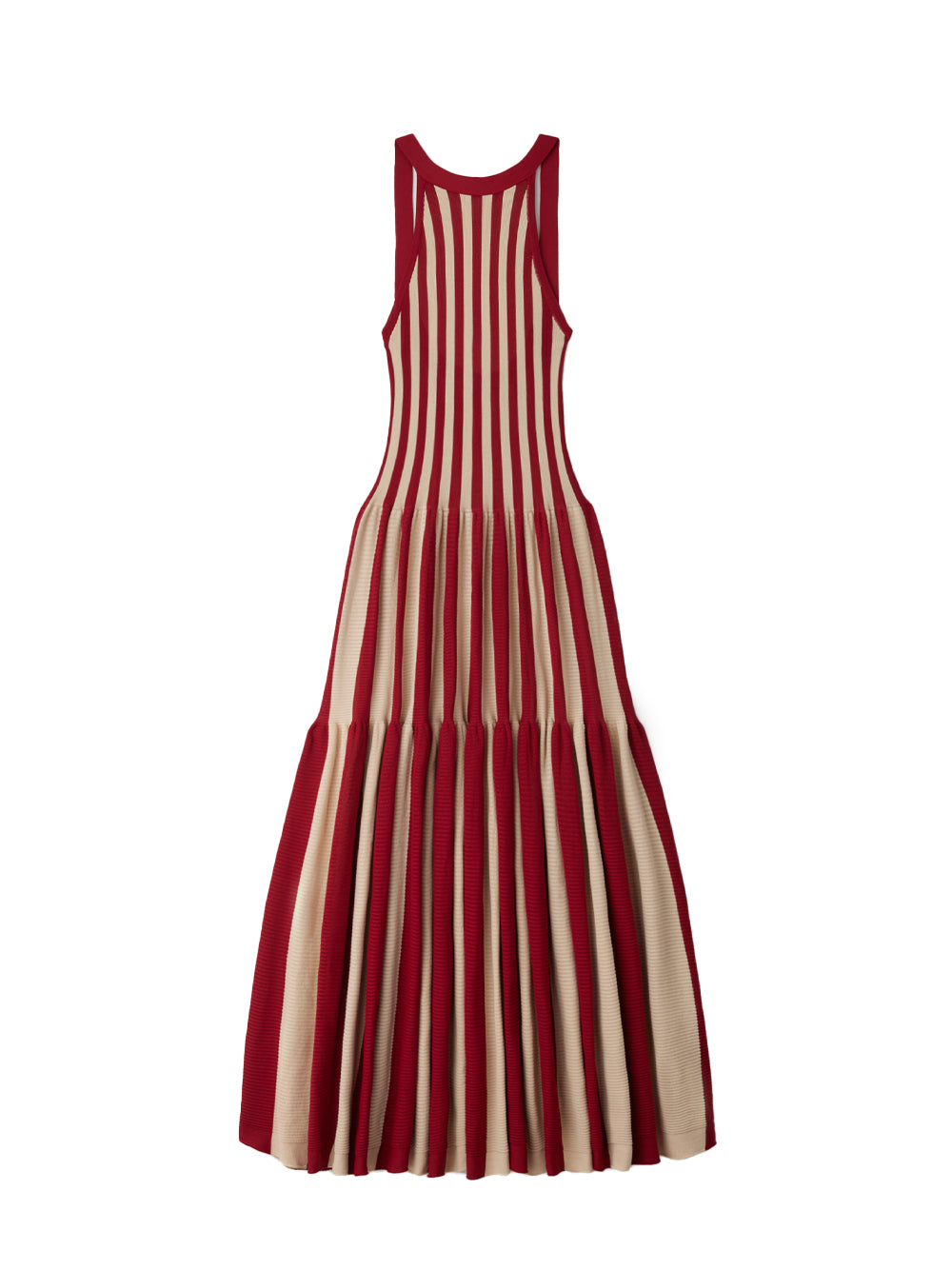 Cascades Strap Dress (Maroon Red-Bisque Beige)