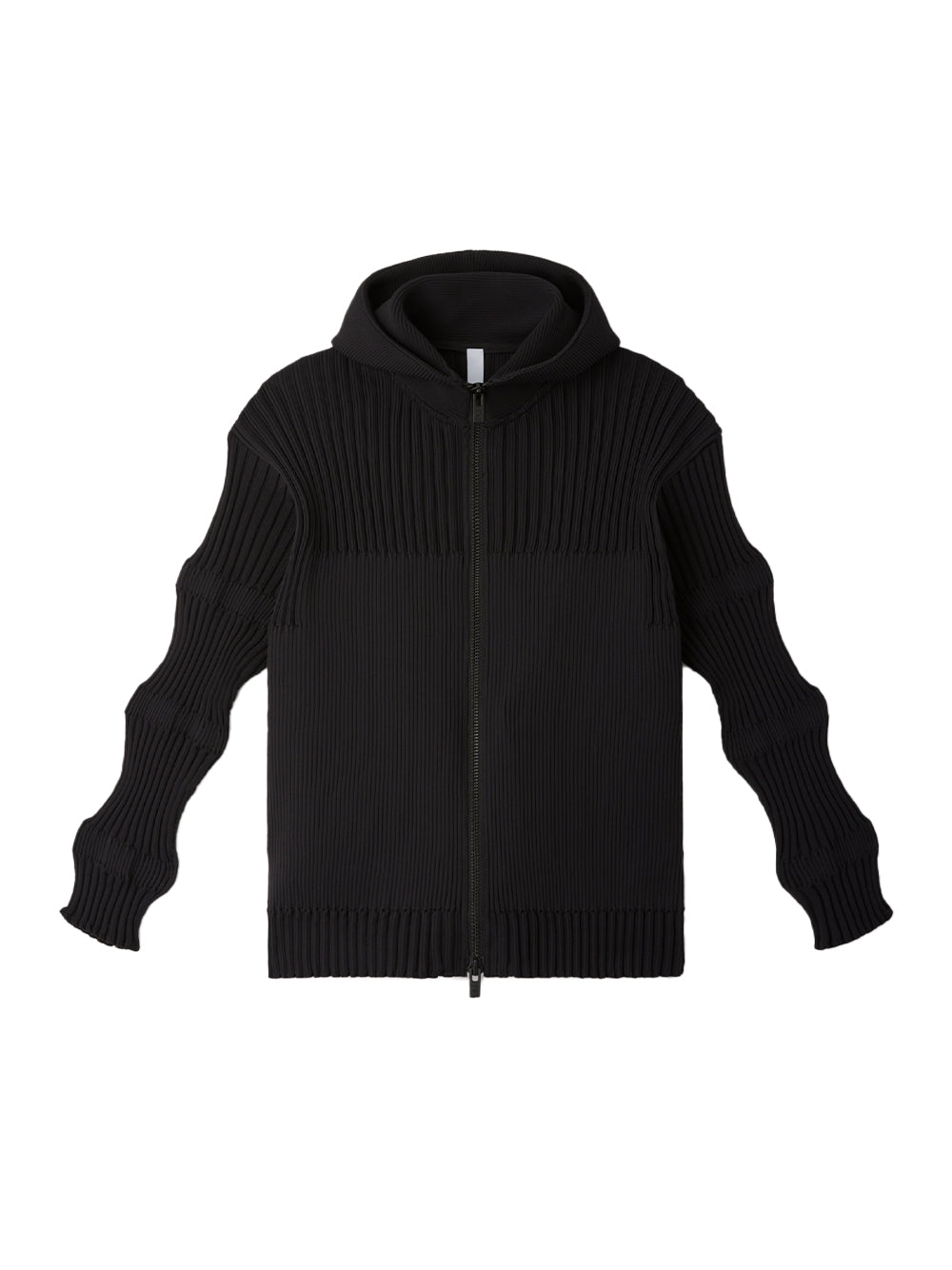 Fluted Hoodie Jacket (Black)