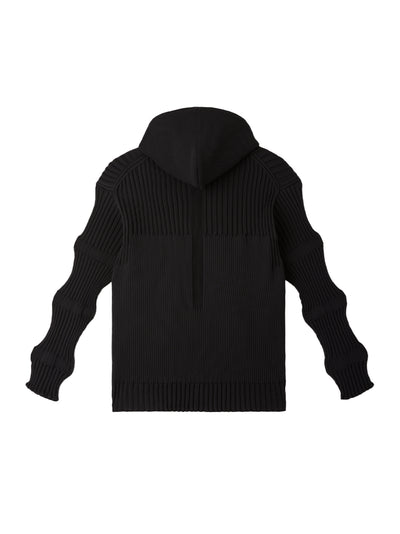 Fluted Hoodie Jacket (Black)