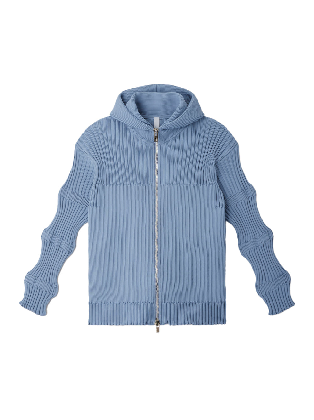 Fluted Hoodie Jacket Robin Egg Blue