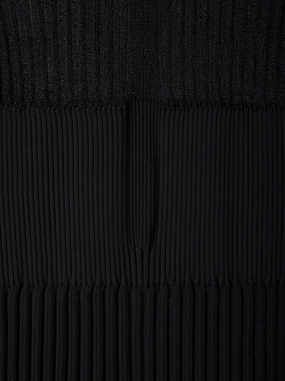 Fluted Lucent Glitter Marie Sleeve Top (Black-Black)