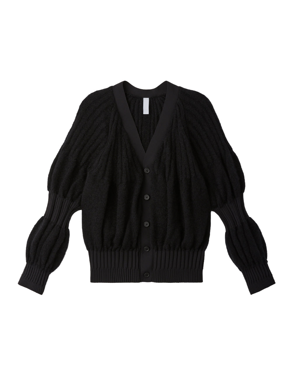 Fluted Mohair Cardigan (Black)