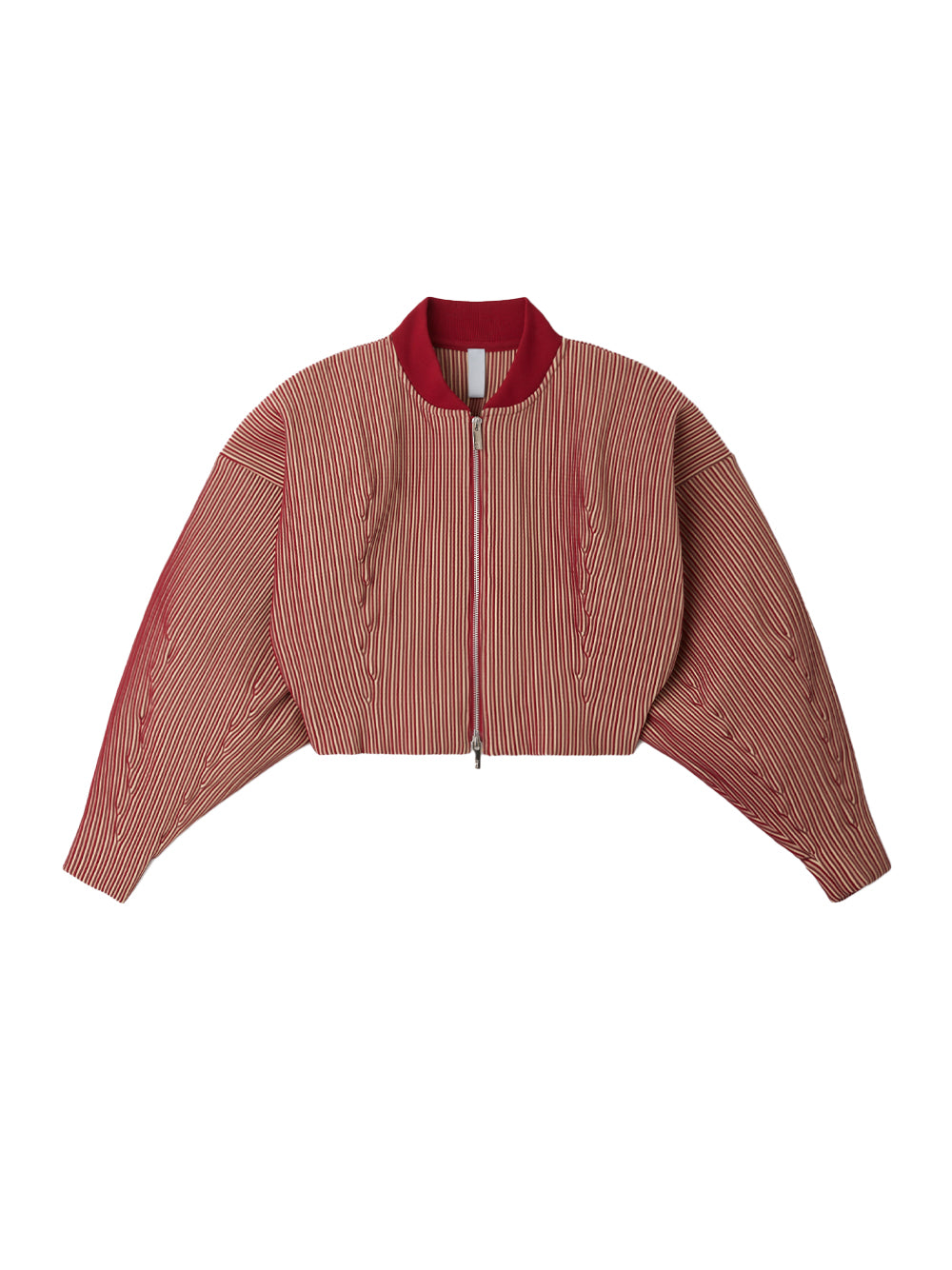 Hypha Cropped Bomber Jacket (Pink Beige Multi)