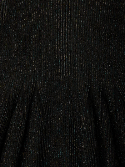 Hypha Lucent Glitter Long Sleeve Flare Top (Black-Multi)