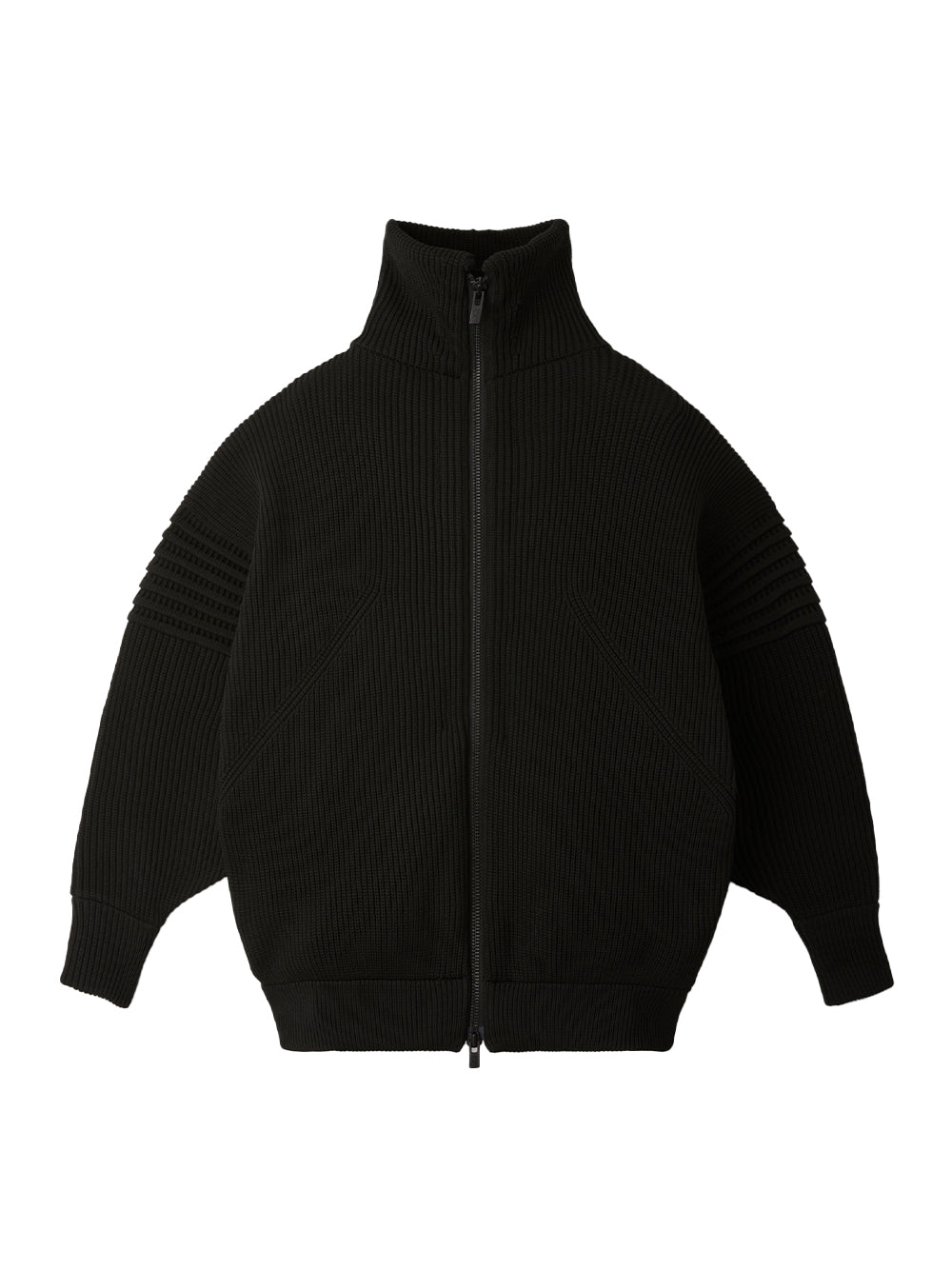 Low Gauge Highneck Zip Blouson (Black)