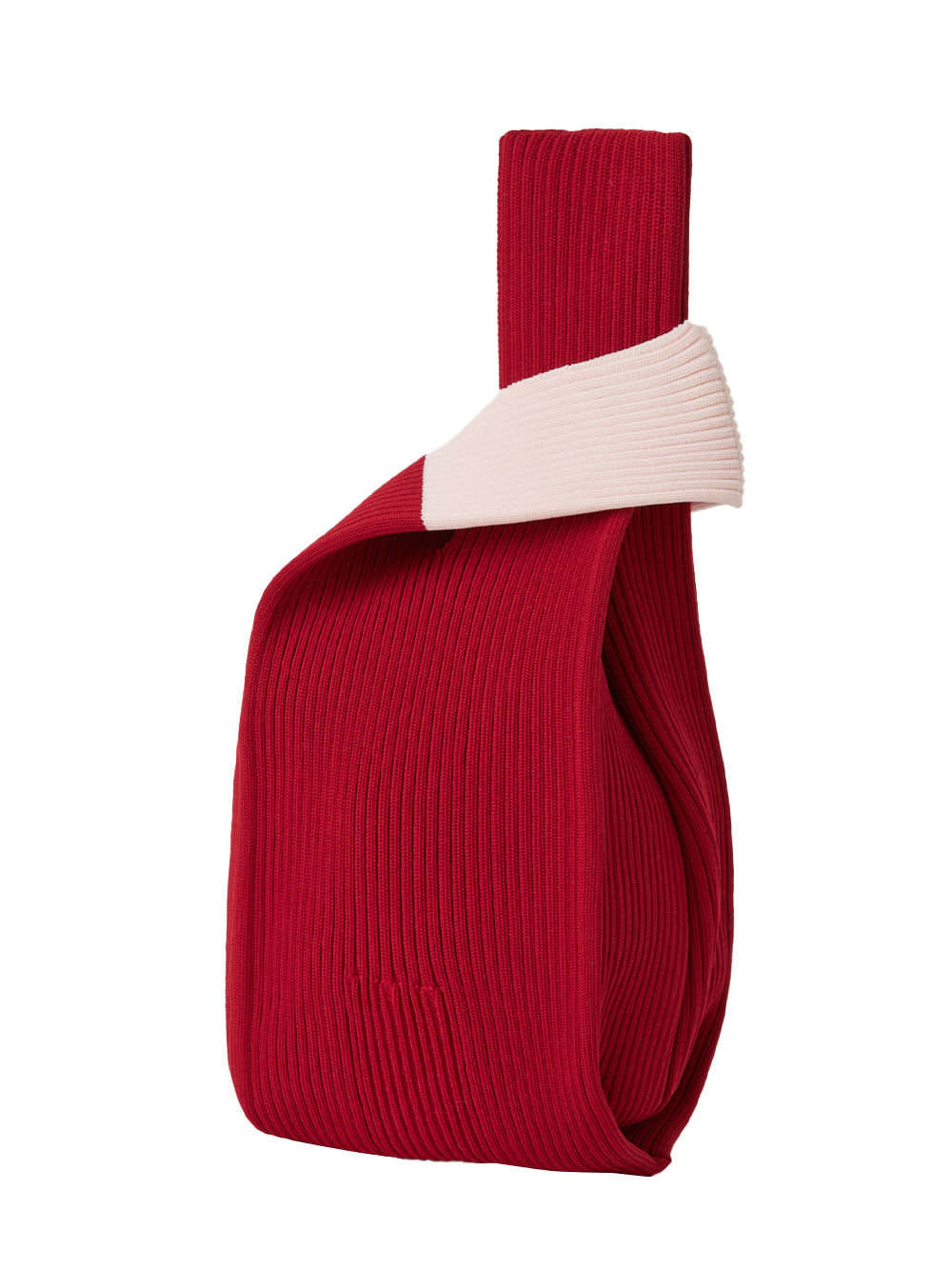 Notched Rib Bag (Maroon Red-Egg Shell Pink)