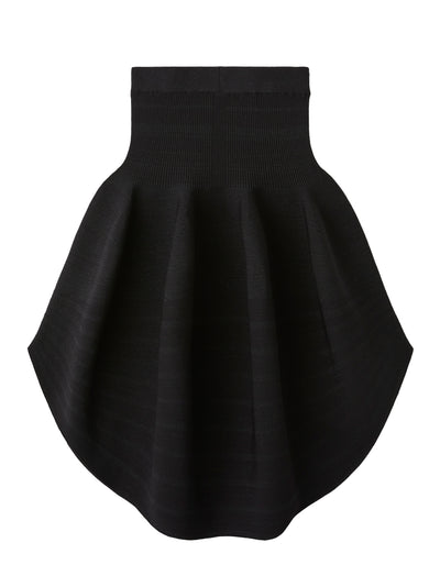 Pottery Glitter Curved Skirt (Black-Black)