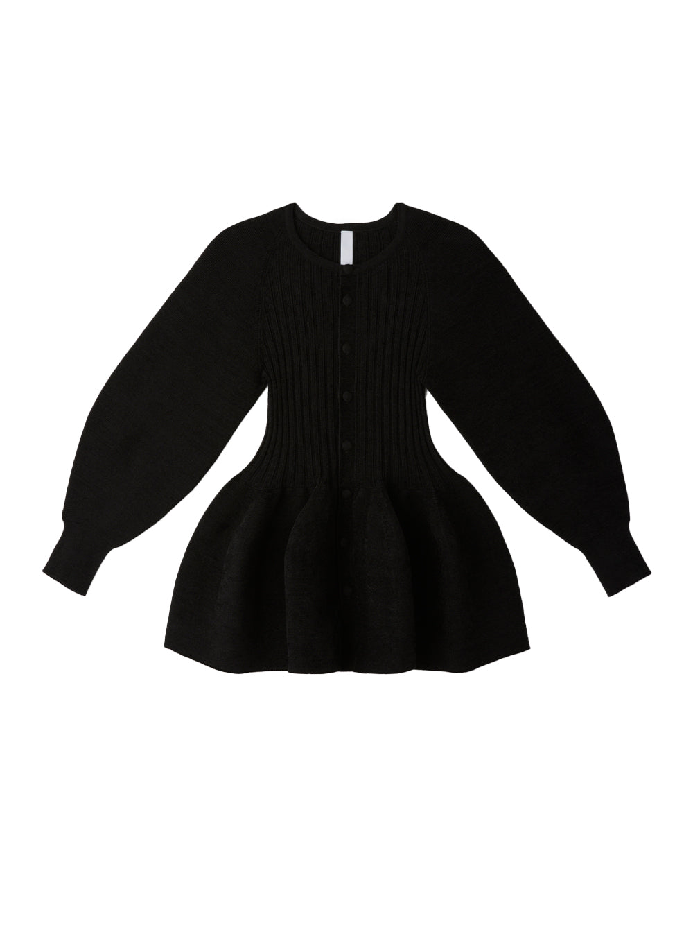 Pottery Velvet Puff Sleeve Cardigan (Black)