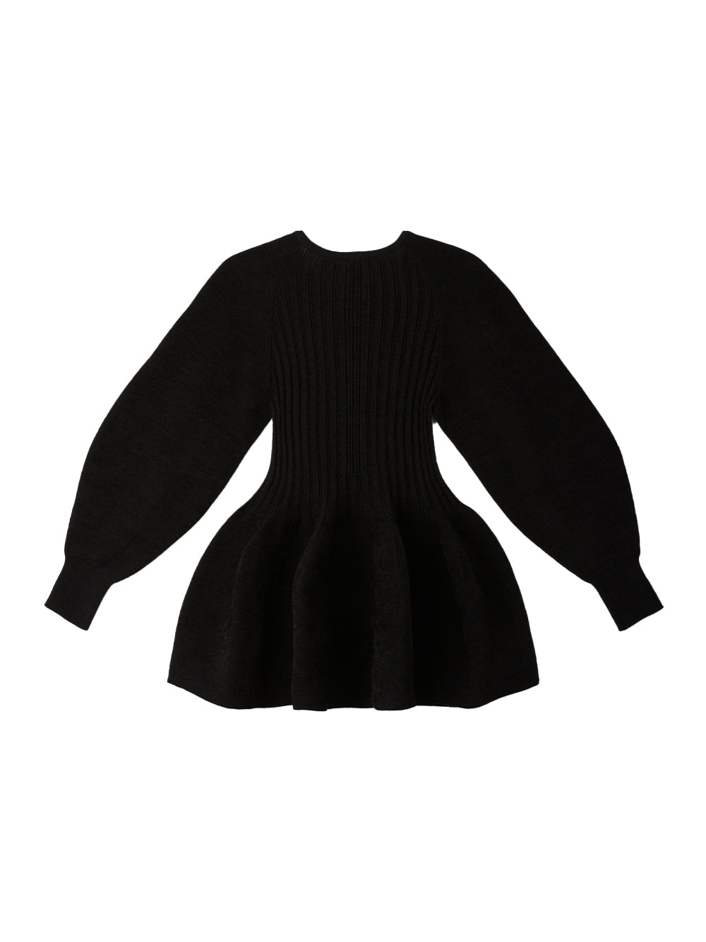 Pottery Velvet Puff Sleeve Cardigan (Black)