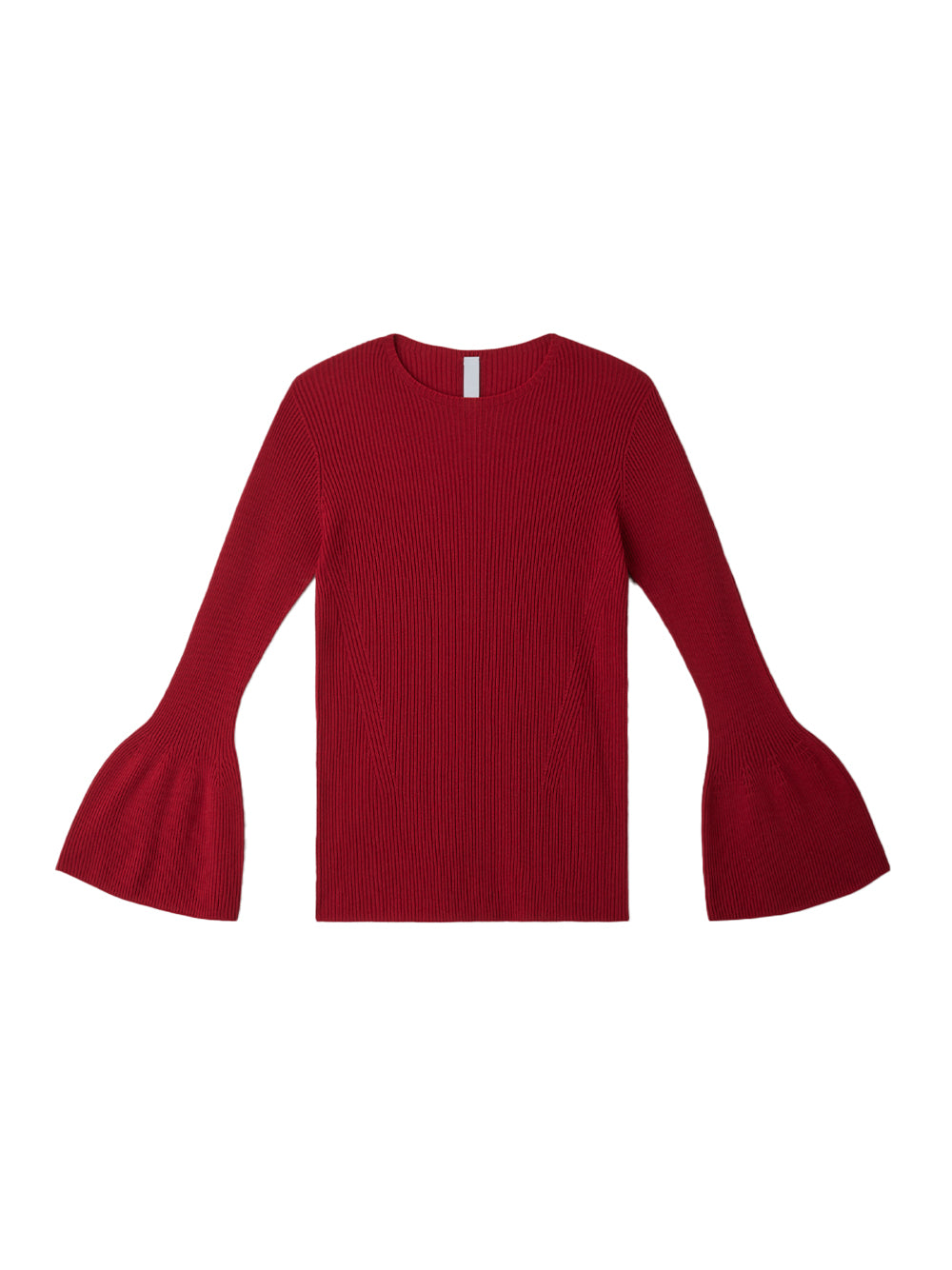 Soft Portrait Bell Sleeve Top (Maroon Red)
