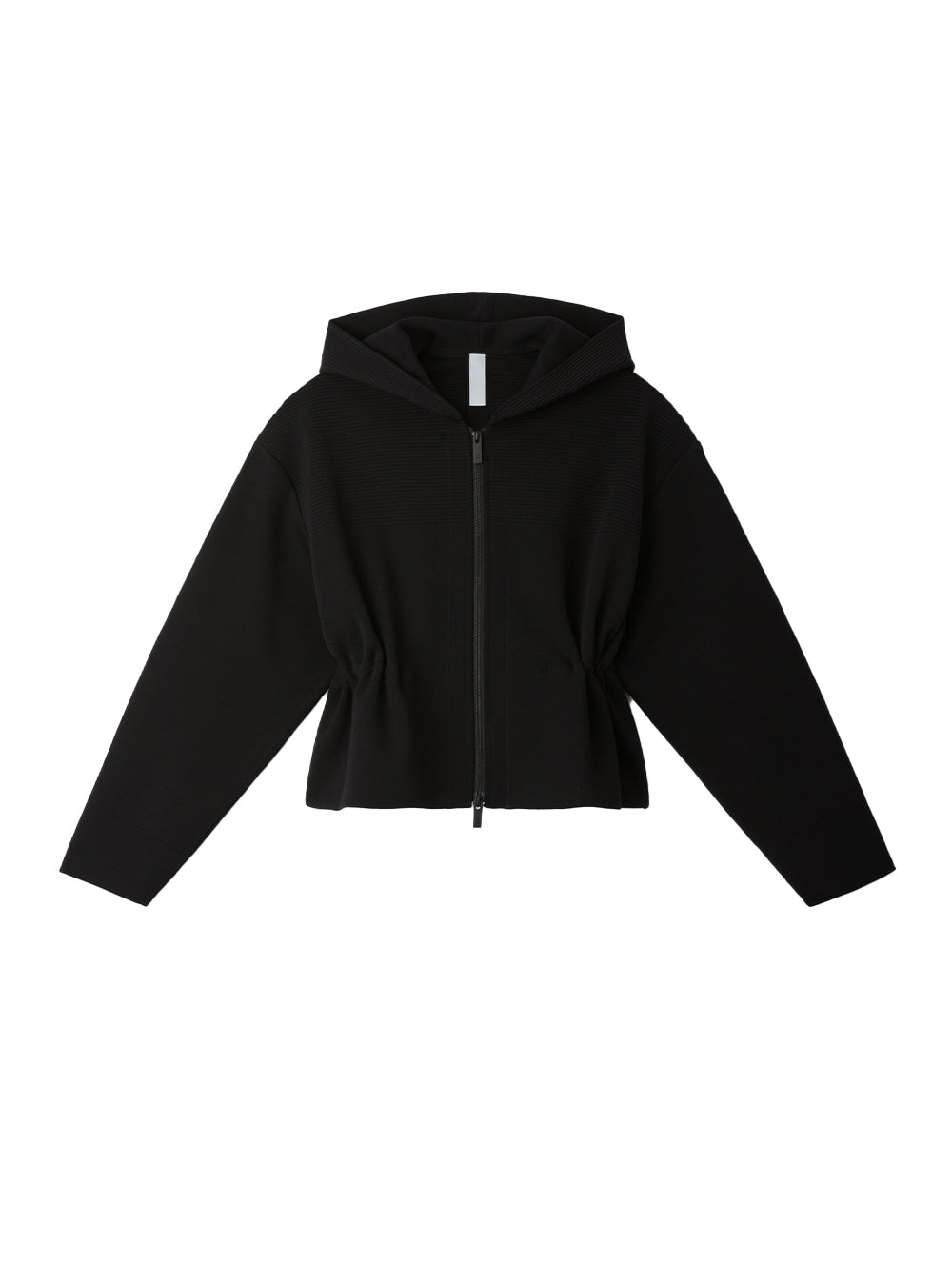 TW Milan Rib Cropped Hoodie Jacket (Black)