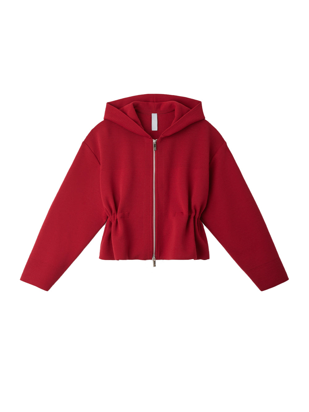 TW Milan Rib Cropped Hoodie Jacket (Maroon Red)