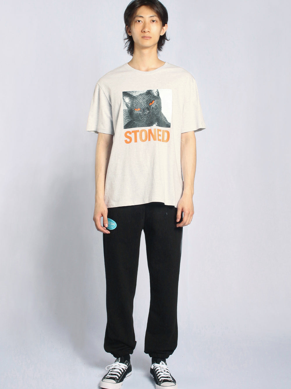 Stoned (Basic-Tee) (Grey Melange)