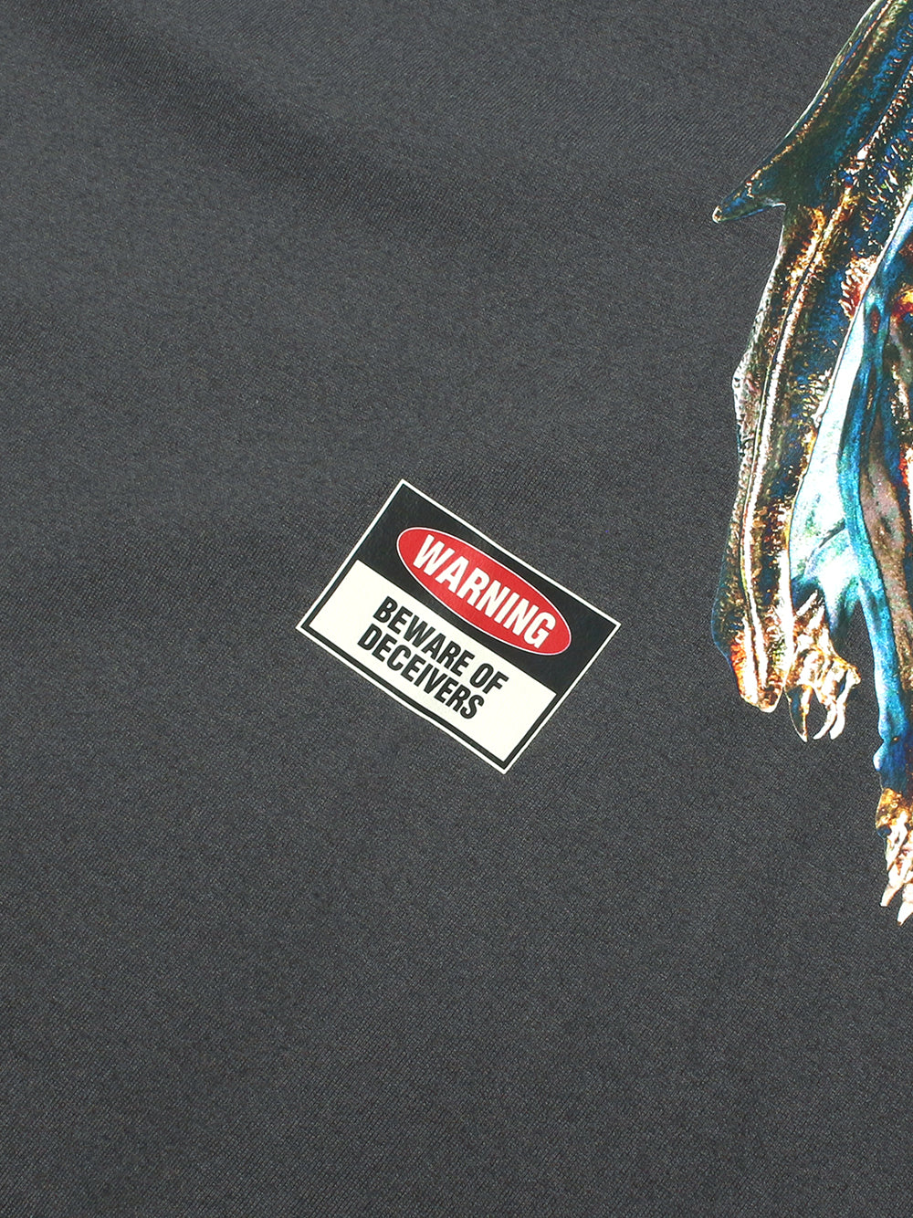 Warning (Relaxed Fit-Tee) (Charcoal)