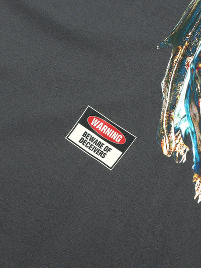 Warning (Relaxed Fit-Tee) (Charcoal)