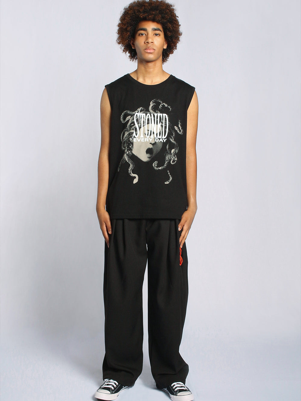 Stoned (Sleeveless Tee) (Black)