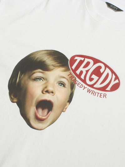 Tragedy Writer (Oversized Tee - Interlock) (White)