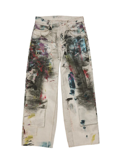 Loose Fit Jeans - 1981 White/Multi