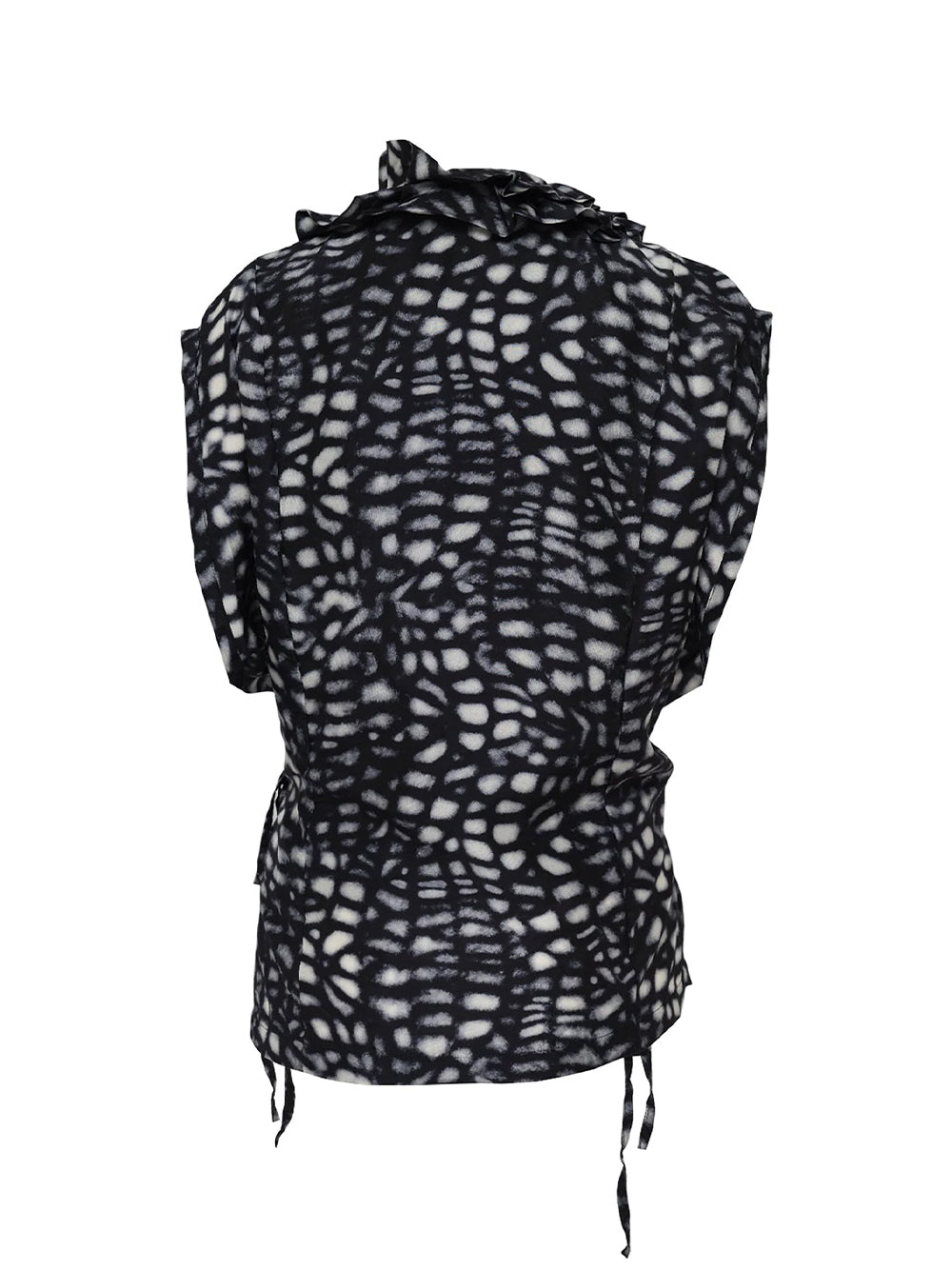 Sleeveless Wrap Blouse Black