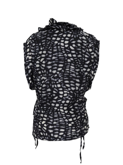 Sleeveless Wrap Blouse Black