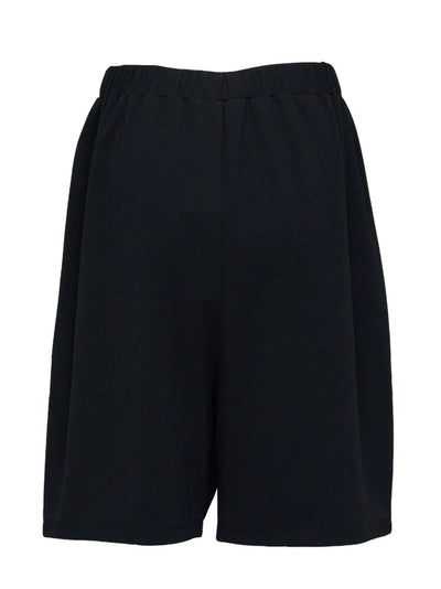 Cool Touch UV Poly Knit Crepe Bubble Bermudas (Black)