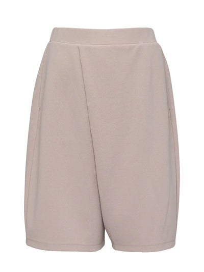 Cool Touch UV Poly Knit Crepe Bubble Bermudas (Latte)