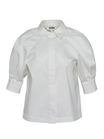 Cotton Poly Stretch Shirt (Polished White)