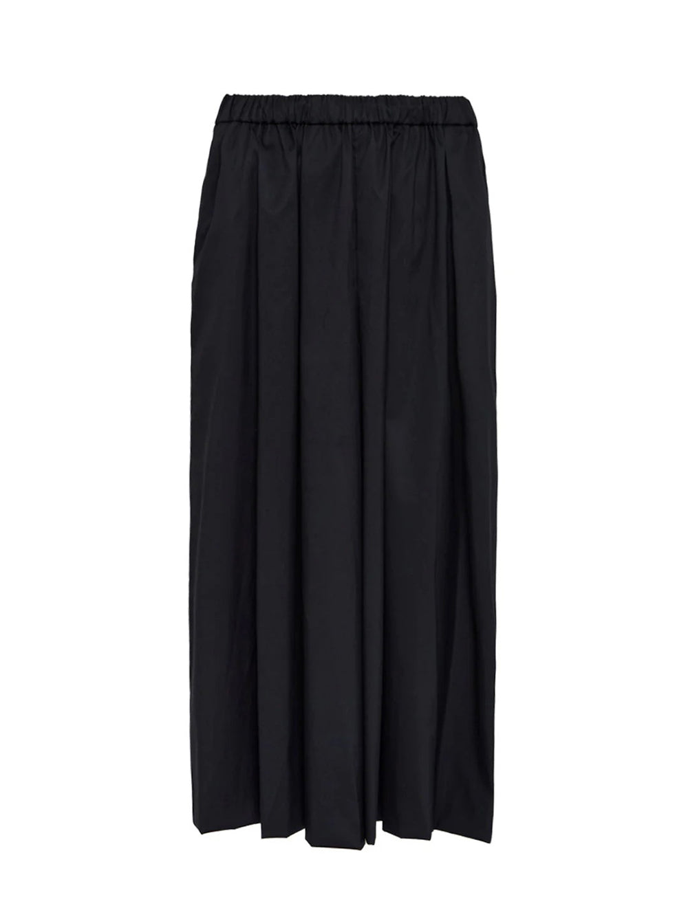 Cotton Poly Stretch Wide Culotte (Black)