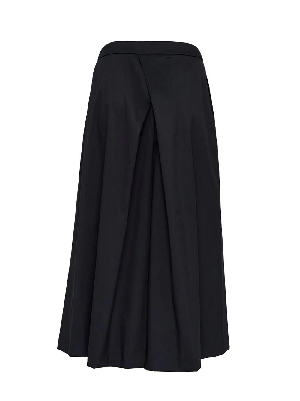 Cotton Poly Stretch Wide Culotte (Black)
