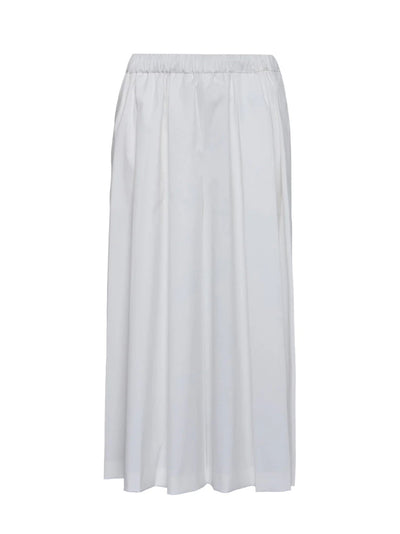 Cotton Poly Stretch Wide Culotte (Polished White)