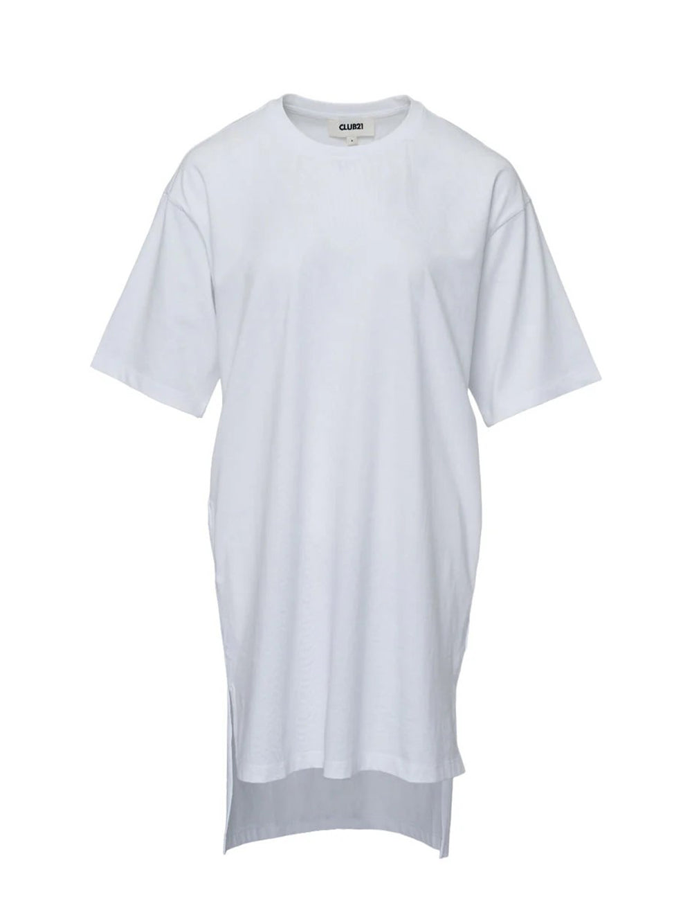 Enzymed Organic Cotton Long Short T-Dress (White)