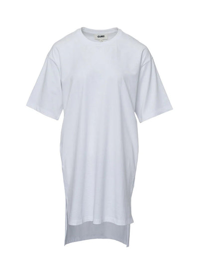 Enzymed Organic Cotton Long Short T-Dress (White)