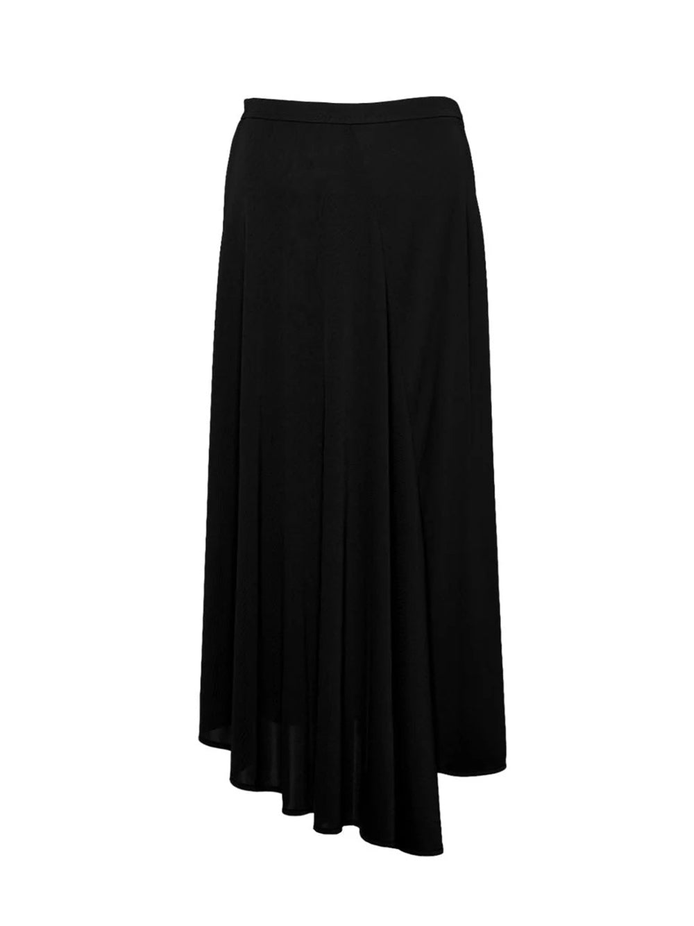 Poly Crepe Irregular Flap Skirt (Black)