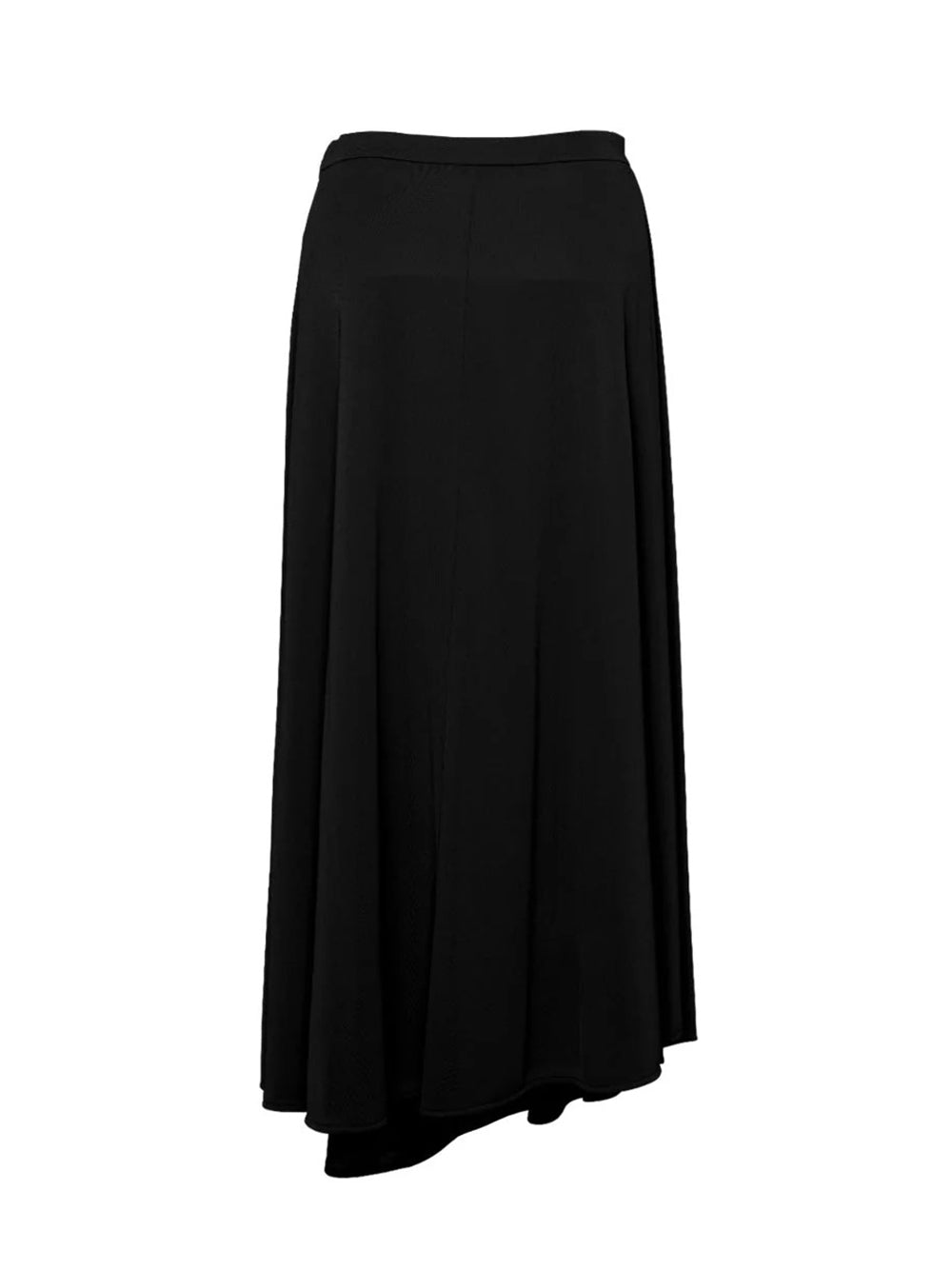 Poly Crepe Irregular Flap Skirt (Black)