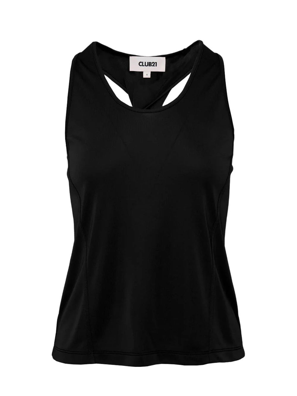 Poly Crepe Twist-Back Tank (Black)